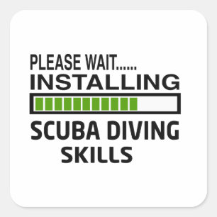 Het installeren van duikvaardigheden vierkante sticker