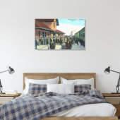 Het instappen van treinreizigers canvas afdruk (Insitu (Slaapkamer))