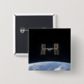 Het internationale ruimtestation 7 vierkante button 5,1 cm (Voorkant /achterkant)