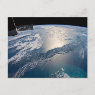 Het internationale ruimtestation boven de Atlantis Briefkaart