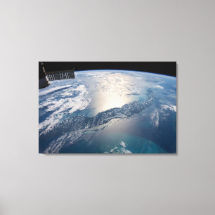 Het internationale ruimtestation boven de Atlantis Canvas Afdruk