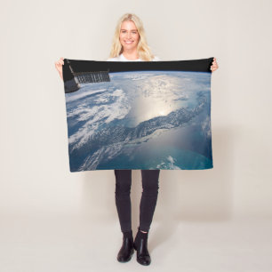 Het internationale ruimtestation boven de Atlantis Fleece Deken