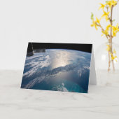 Het internationale ruimtestation boven de Atlantis Kaart (Gele Bloem)