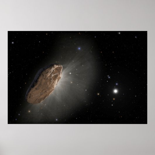 Het interstellaire object Oumuamua. Poster (Voorkant)