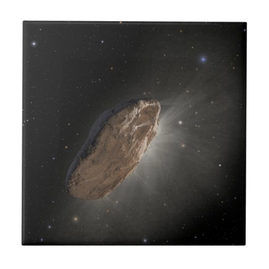 Het interstellaire object Oumuamua. Tegeltje (Voorkant)