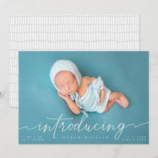 Het introduceren van Baby met wit manuscript Kaart