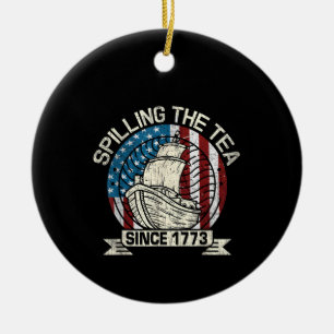 het invullen van de thee sinds 1773 patriottische keramisch ornament