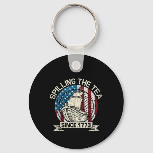het invullen van de thee sinds 1773 patriottische sleutelhanger