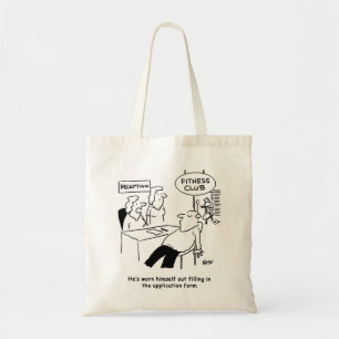 Het invullen van Fitness Club draagt man uit. Grap Tote Bag