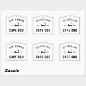 Het inzenden van Maap Cod Massachusetts Sign Wedde Vierkante Sticker (Vel)