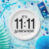 Het is 11:11 Ergens Numerologie Manifesterend Numm Papieren Bordje (Feest)