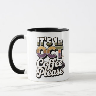 Het is 1 oktober koffie alsjeblieft mok