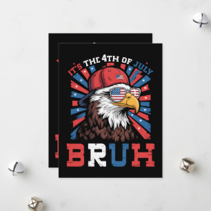 Het is 4 juli bro Bald Eagle Patriottisch Feestdagenkaart