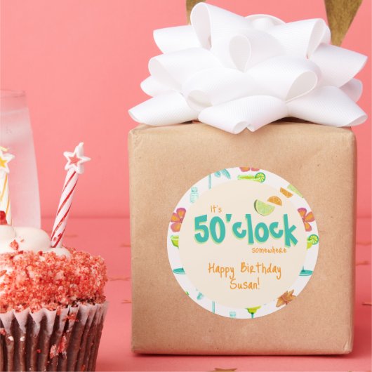 Het is 50 uur ergens feest thema ronde sticker (Feest)