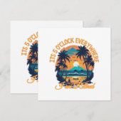 Het is 5 uur overal Ik ben met pensioen Kaart (Voorkant / Achterkant)