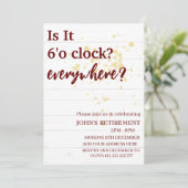 Het is 6 uur overal grappig pensioen gewoonte kaart (Staand voorkant)