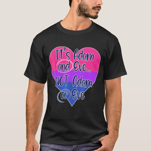 Het is Adam en Eva niet Adam of Eva hart T-shirt (Voorkant)