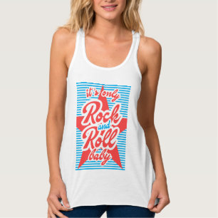 Het is alleen Rock and Roll Baby, met rode ster Tanktop