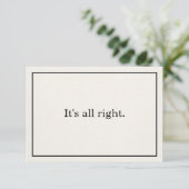 Het is allemaal goed Minimalistische Affirmatie Ka Kaart (Staand voorkant)