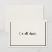 Het is allemaal goed Minimalistische Affirmatie Ka Kaart (Voorkant / Achterkant)
