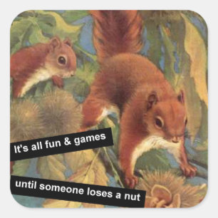 Het is allemaal leuk en games tot iemand een nut v vierkante sticker