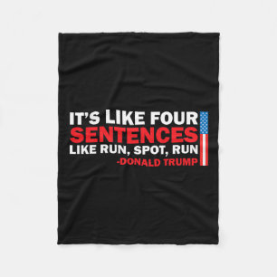 Het is als vier zinnen zoals Run Spot Run Trump Fleece Deken