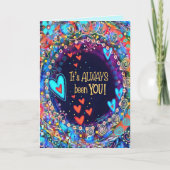 Het is altijd al je Blauwe Bloemen Valentijn gewe Kaart (Voorkant)