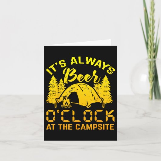 Het is altijd bieruur - Grappige camping gift Kaart (Voorkant)