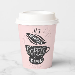 Het is altijd Cups Coffee Time Paper Papieren Bekers