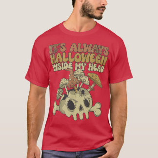 Het is altijd halloween in mijn hoofd Retro padden T-shirt