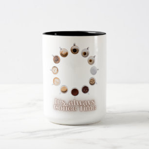 Het is altijd het ontwerp van de koffietijd - grap tweekleurige koffiemok