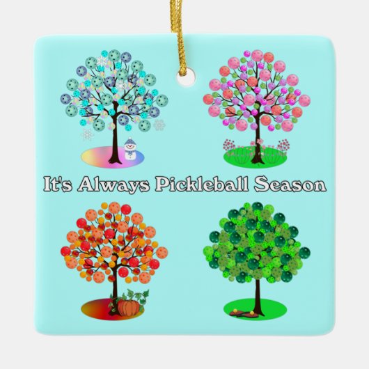 Het is altijd Pickleball Sason - Vier seizoensbome Keramisch Ornament (Voorkant)