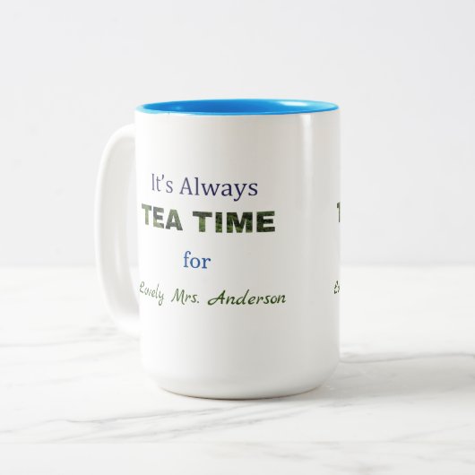 Het is altijd Tea time Two-Tone Coffee Mok (Voorkant links)