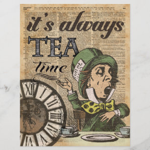 "Het is altijd theetijd" Gekke Hoedenmaker Woorden Flyer