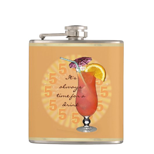 Het is altijd tijd voor een drink;-) heupfles (Voorkant)