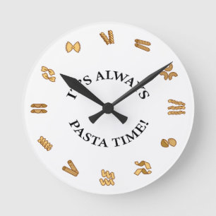 "Het is altijd tijd voor pasta" wandklok Ronde Klok
