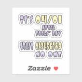 Het is April Fools' Day Sticker (Vel)