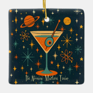 Het is Atomic Martini Tijd Kosmische Sterren Keramisch Ornament