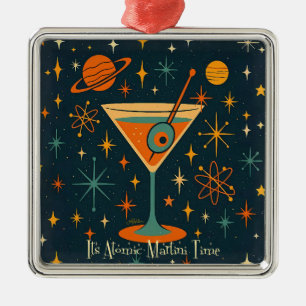 Het is Atomic Martini Tijd Kosmische Sterren Metalen Ornament