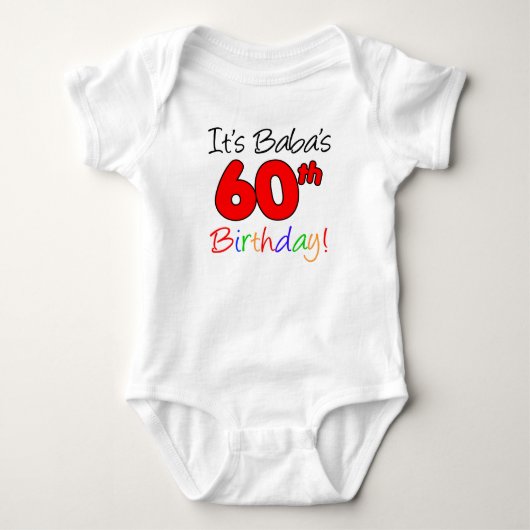 Het is Baba's 60e verjaardag Romper (Voorkant)