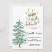 Het is Baby shower Koude Waterverf Pine Tree Kaart (Voorkant)