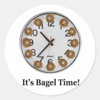 Het is Bagel Time. Ronde Sticker