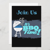 **HET IS BBQ TIME** PARTIJINVITATIES KAART (Voorkant / Achterkant)