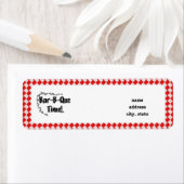 Het is BBQ Time. Rood Gecontroleerde tafelkledij m Etiket (Insitu)