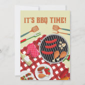 Het is BBQ Time, Summer Barbecue Cookout Kaart (Voorkant)