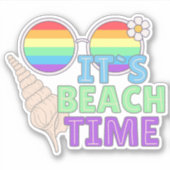 Het is Beach Time waterdicht Sticker (Voorkant)