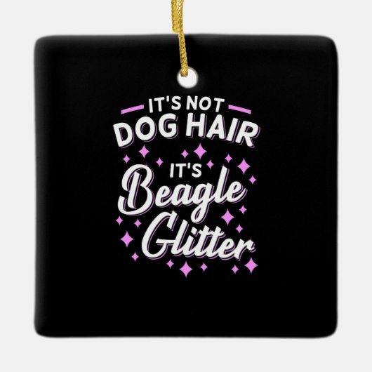 Het is beagle Dog Glitter Keramisch Ornament (Voorkant)