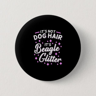 Het is beagle Dog Glitter Ronde Button 5,7 Cm