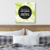 Het is bedoeld als een groen palmgordel canvas afdruk (Insitu (Slaapkamer))