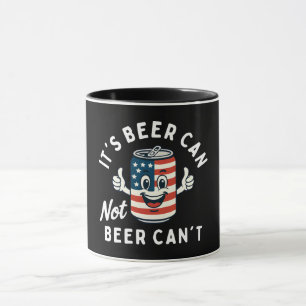 Het is Beer Can Not Beer Can't Funny Party Drink Mok